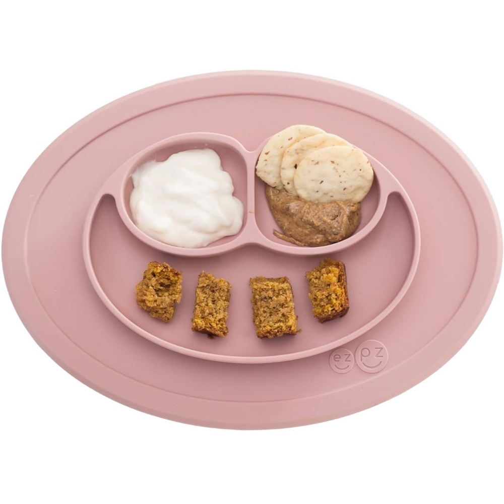 ezpz Mini Mat - 100% Silicone Plates with Suction and Built-in Placemat